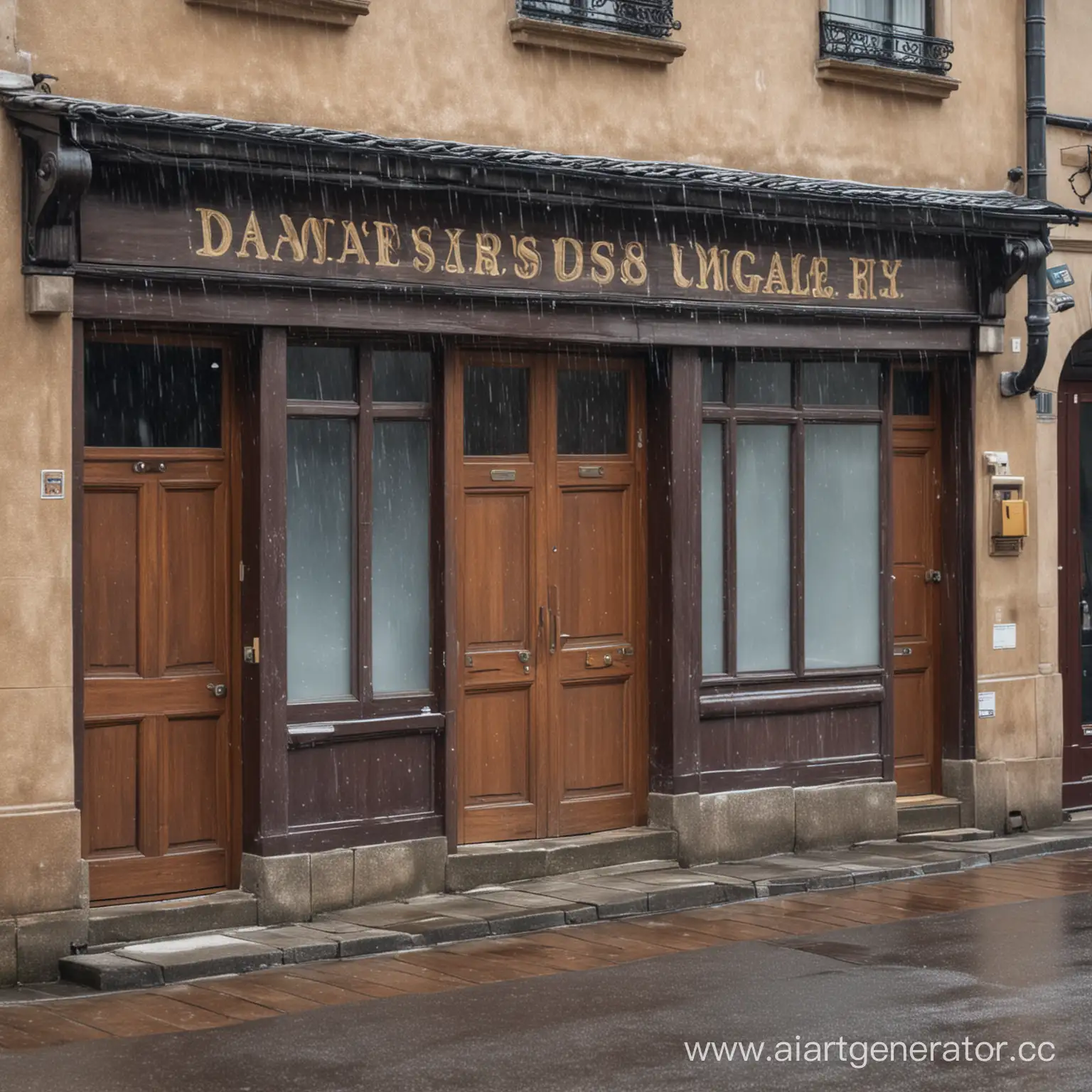 традиционный магазин с закрытыми дверями из-за непогоды