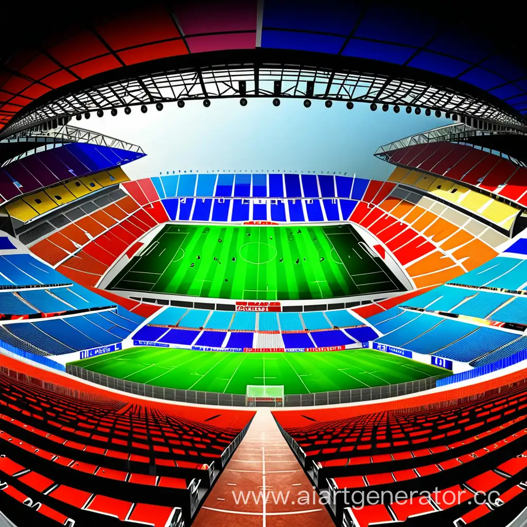 футбольная арена , стадион, ,спортивное мероприятие, панорама , цвета 