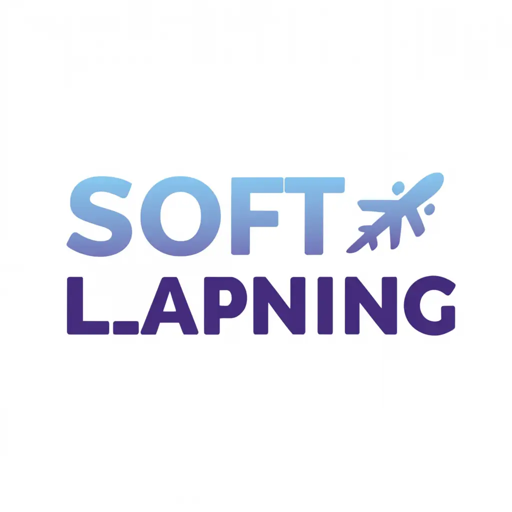LOGO-Design-for-Soft-Landing-Minimalist-Text-with-Feather-Symbol-on-Clear-Background