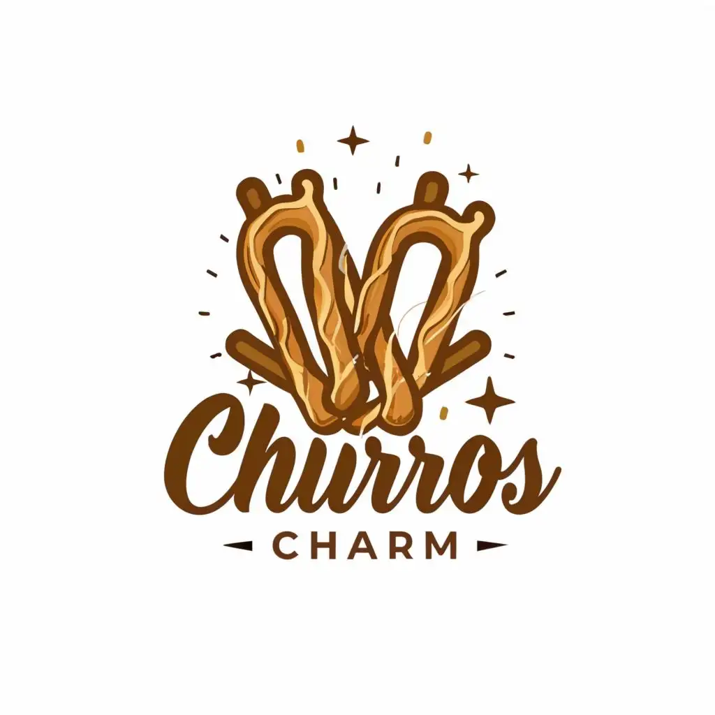 logo, Churros, with the text "Churros charm", typography, be used in Restaurant industry