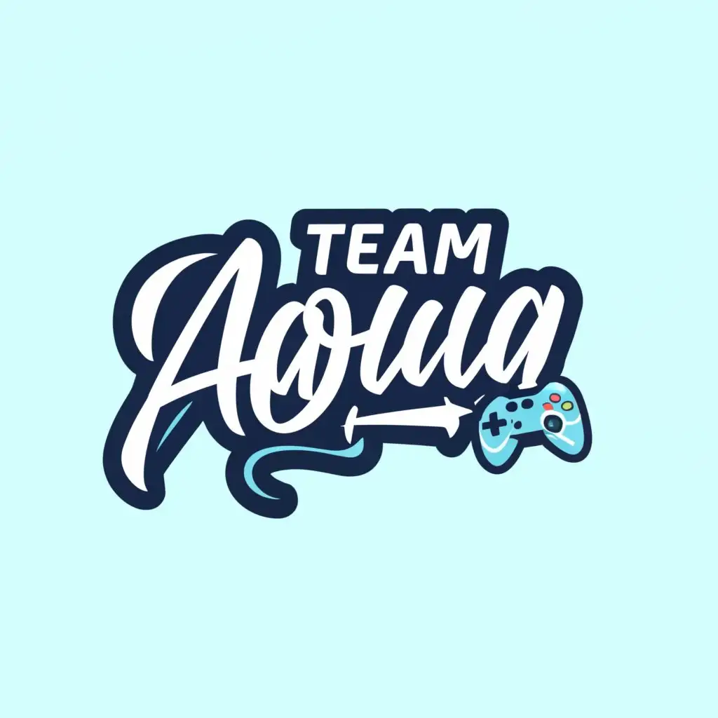 a logo design,with the text "TEAM AQUA", main symbol:GAMING,Moderate,clear background