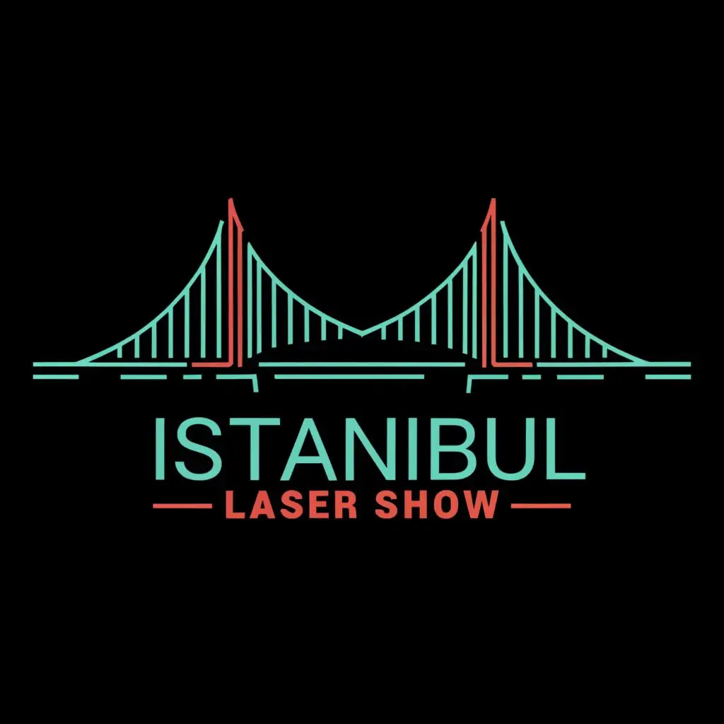 logo, Bridge, with the text "ISTANBUL LASER SHOW", typography