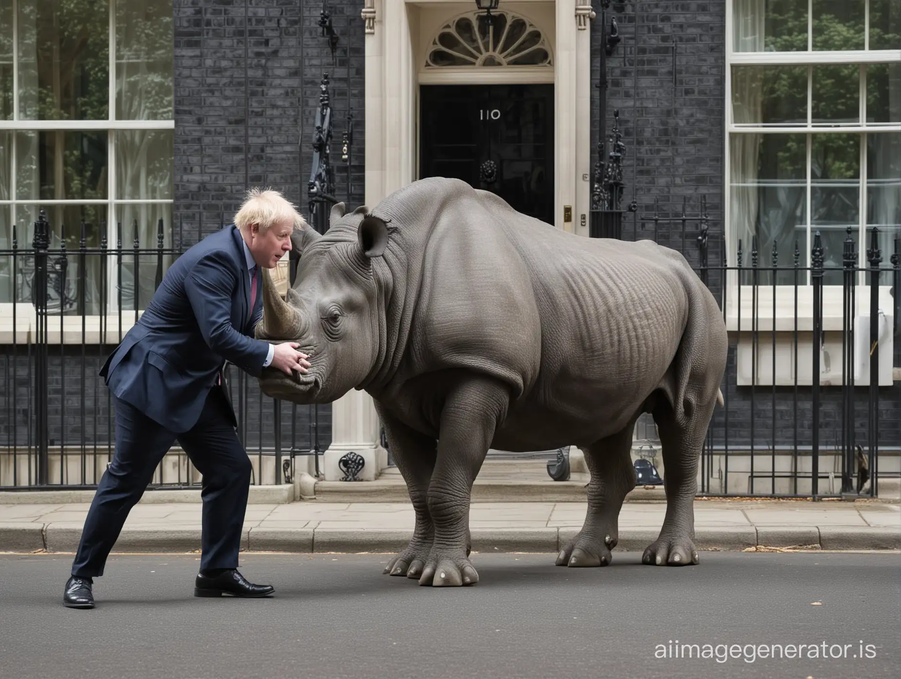 Boris-Johnson-RhinoChimera-Statue-at-10-Downing-Street