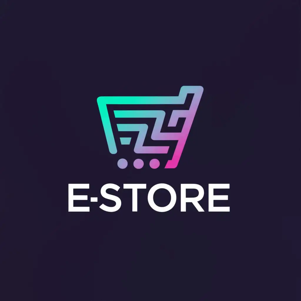 a logo design,with the text "e- store", main symbol:shopping,Moderate,be used in Retail industry,clear background
