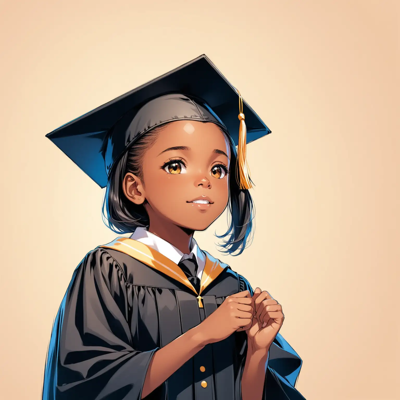 12-year-old black girl
 with a graduation hat 