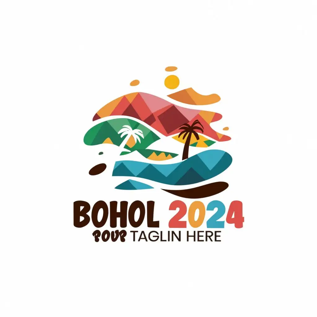 LOGO Design For Bohol 2024 Dynamic Text with Chocolate Hills Background ...