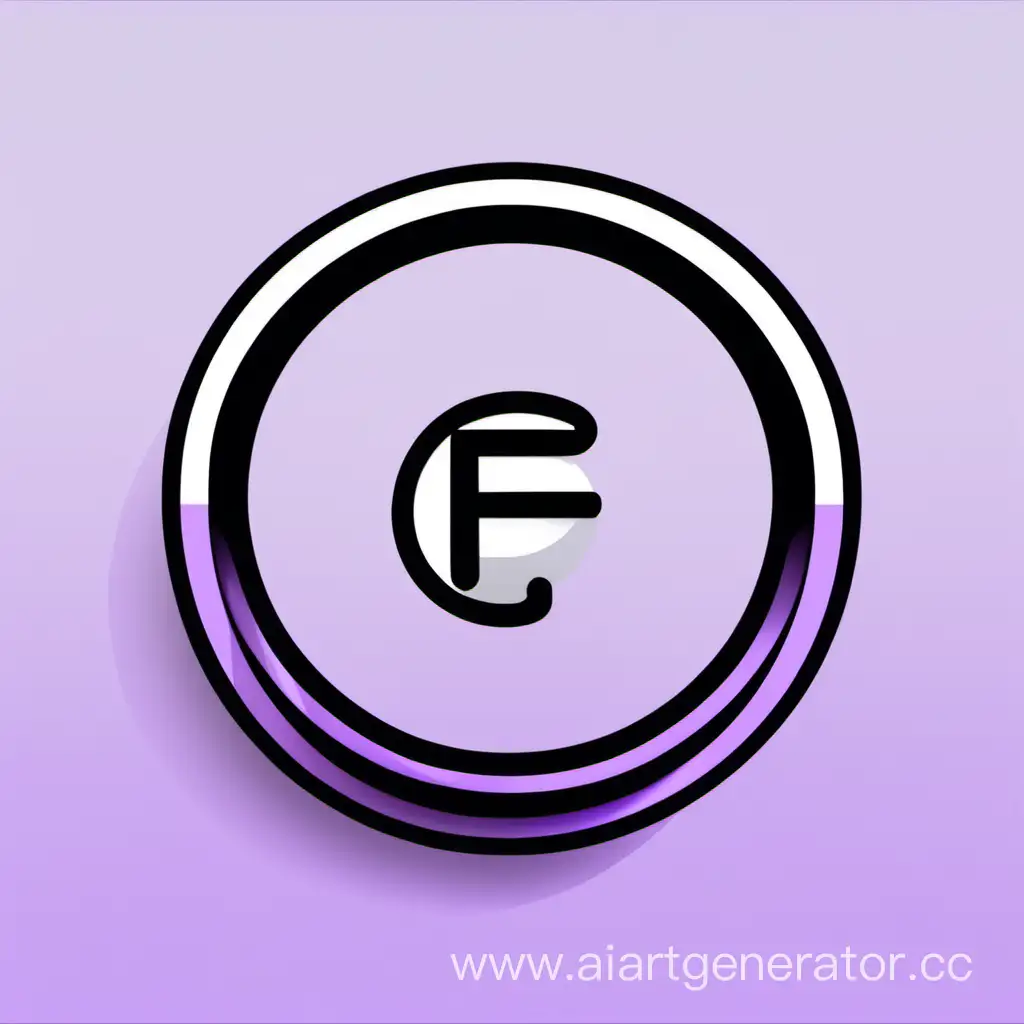 Minimalist-Letter-F-Icon-in-Lilac-White-and-Black
