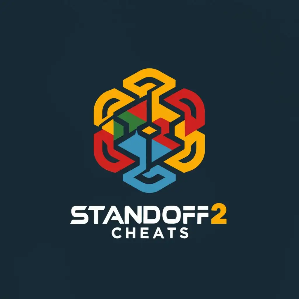 a logo design,with the text "Standoff 2 Cheats", main symbol:yellow, red, orange, green, blue,Moderate,clear background