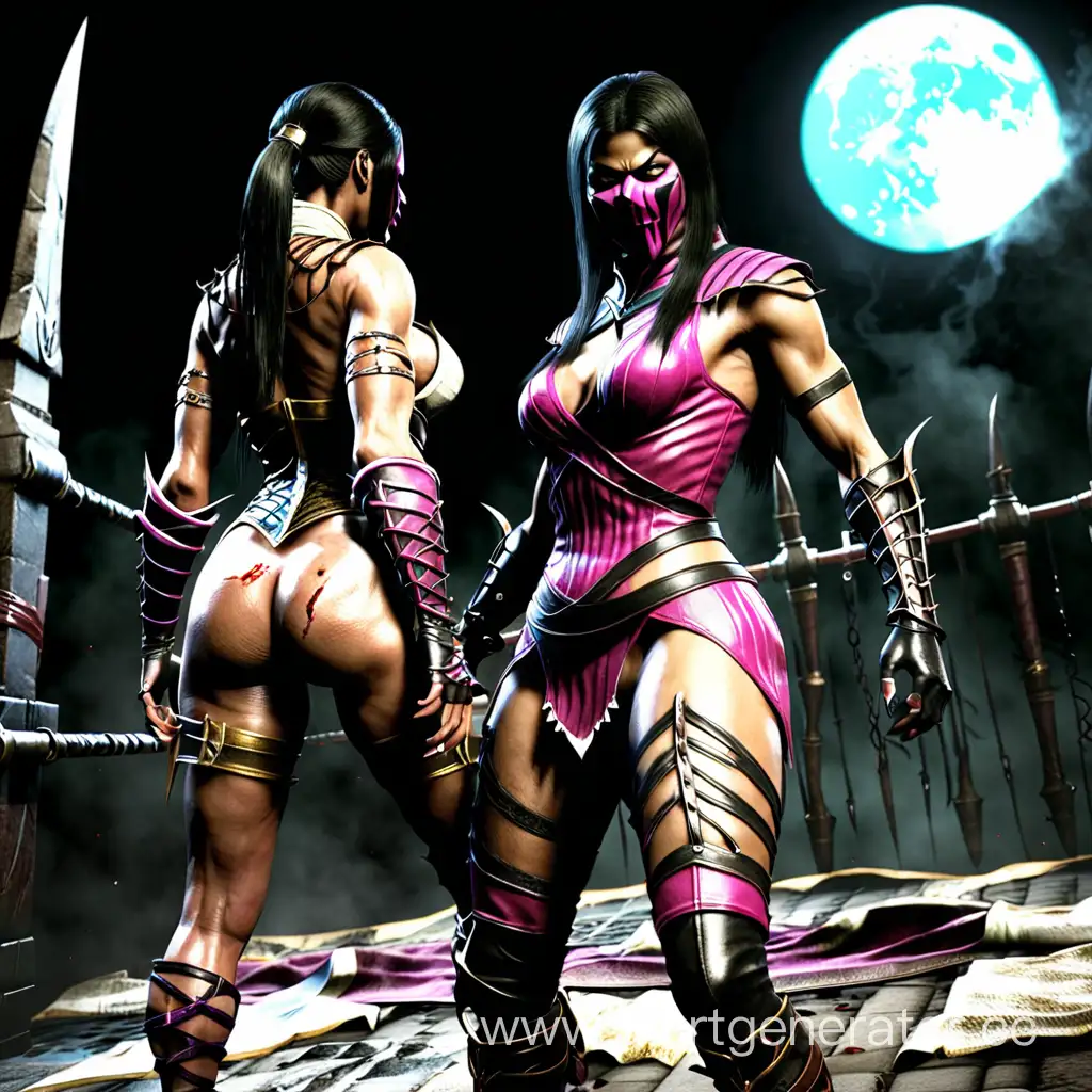 MKX-Mileena-Sexy-Pose-in-Fiery-Background