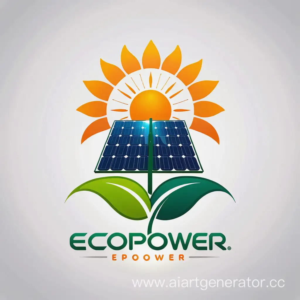 логотип для компании работающей с солнечной энергией. называние компании EcoPower.