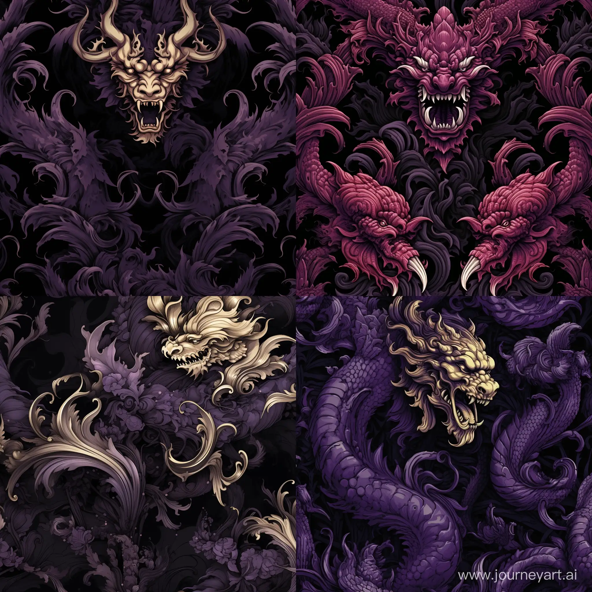 Majestic-Gothic-Dragon-Damask-Pattern-Art