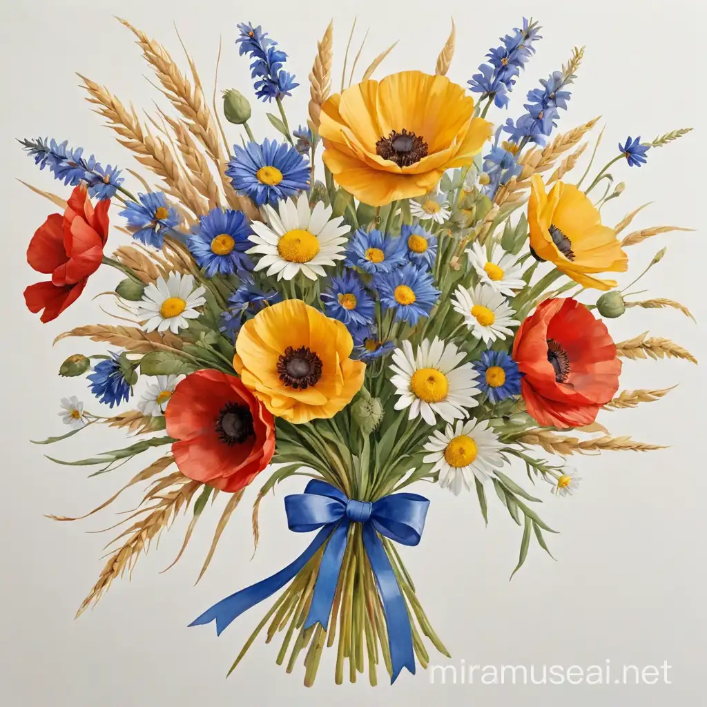 Vibrant Spring Bouquet on White Background