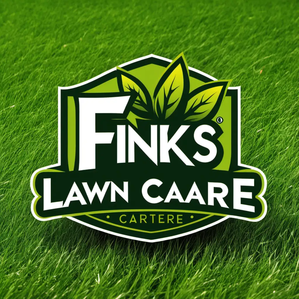 Lush Green Landscapes Finks Lawn Care Logo Design