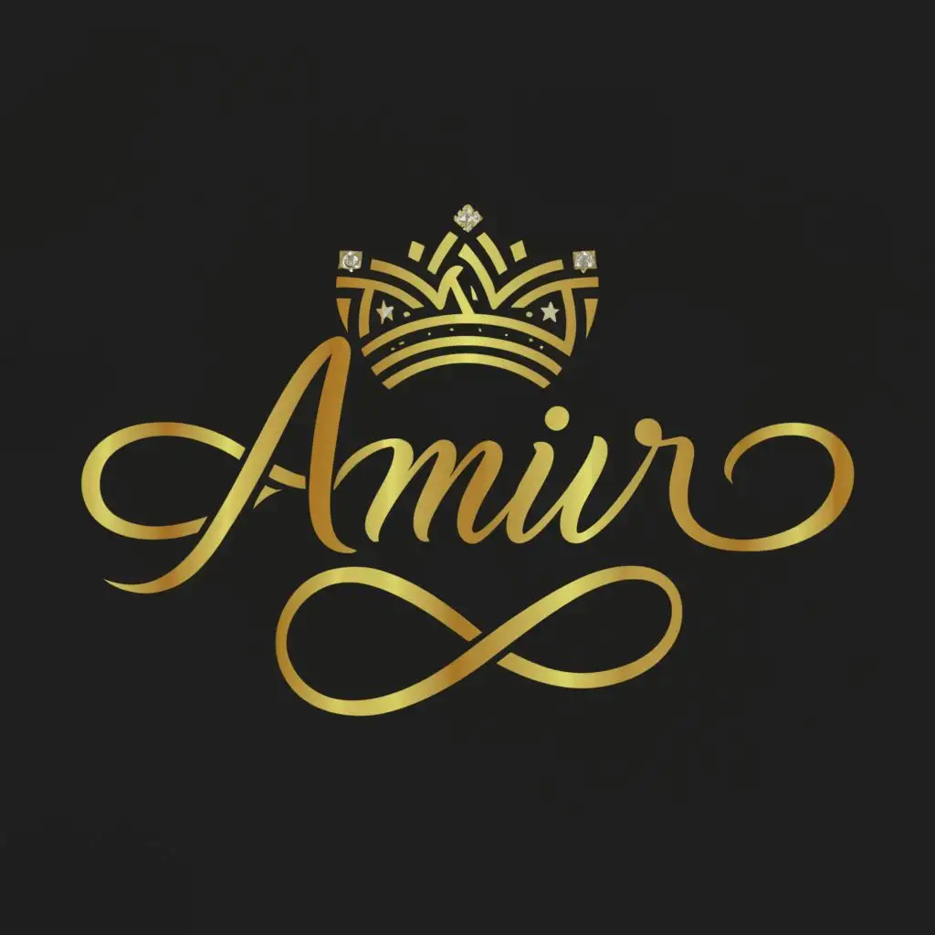 a logo design,with the text "Amir Wilson", main symbol:Crown, money, Diamonds
