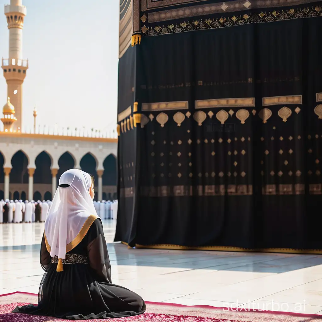 Veiled-Woman-in-Prayer-at-the-Holy-Kaaba