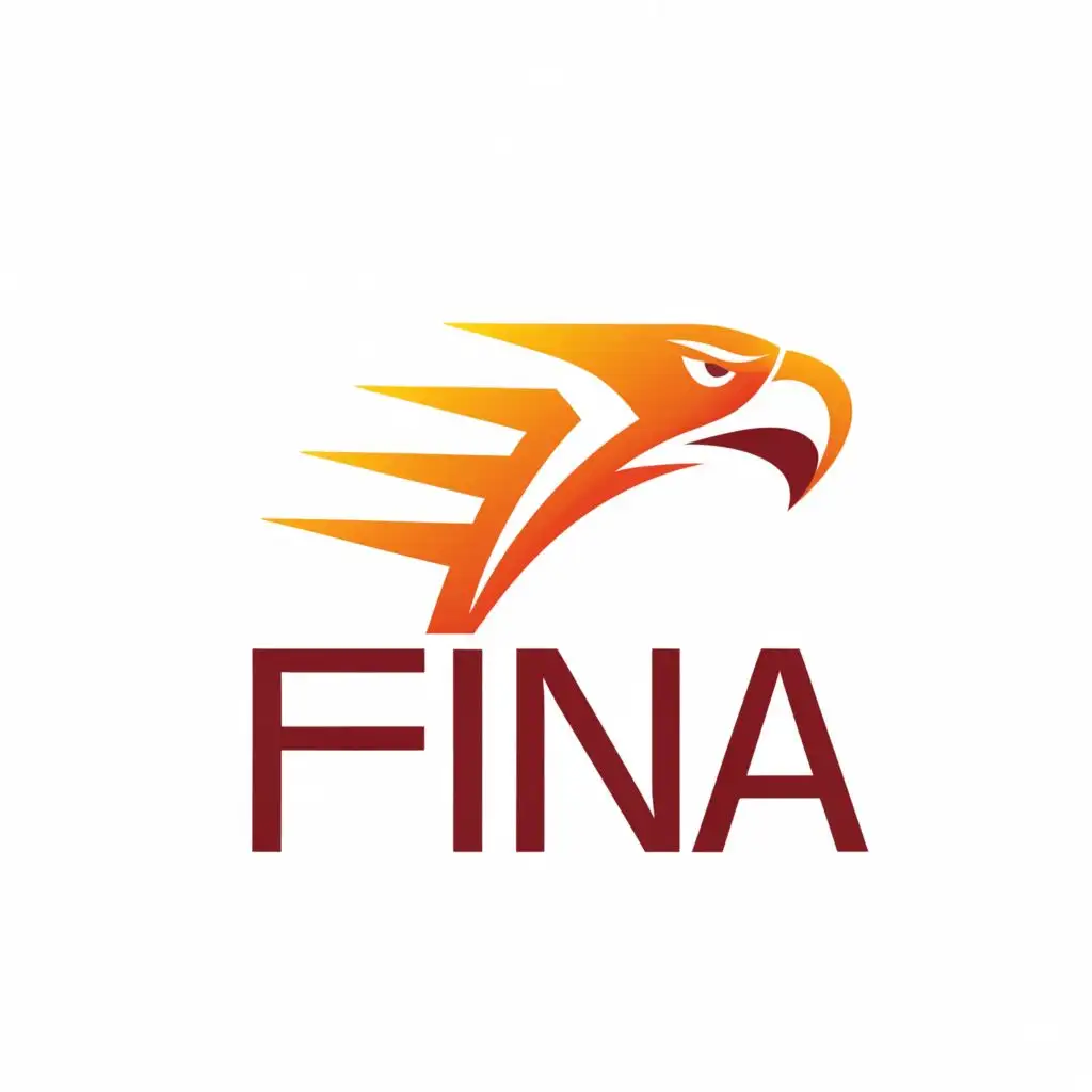 a logo design,with the text "FINA", main symbol:Hawk and Plane,Minimalistic,be used in Travel industry,clear background