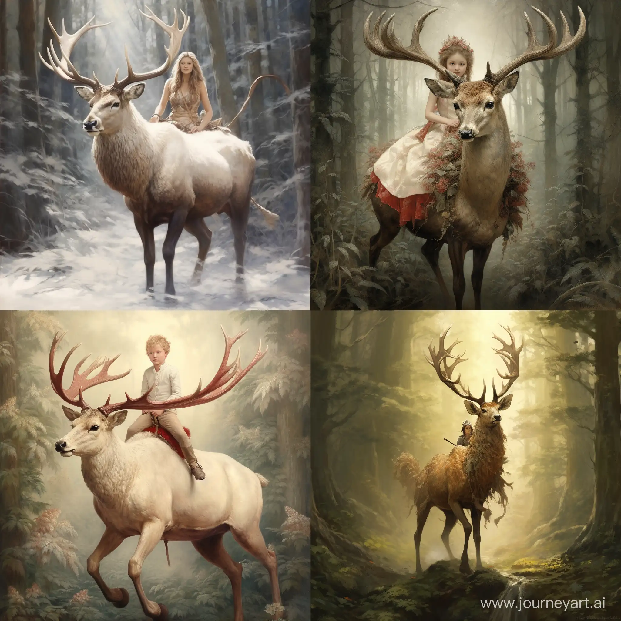 Enchanting-Art-Majestic-Deer-Ride-with-Velvet-Antlers
