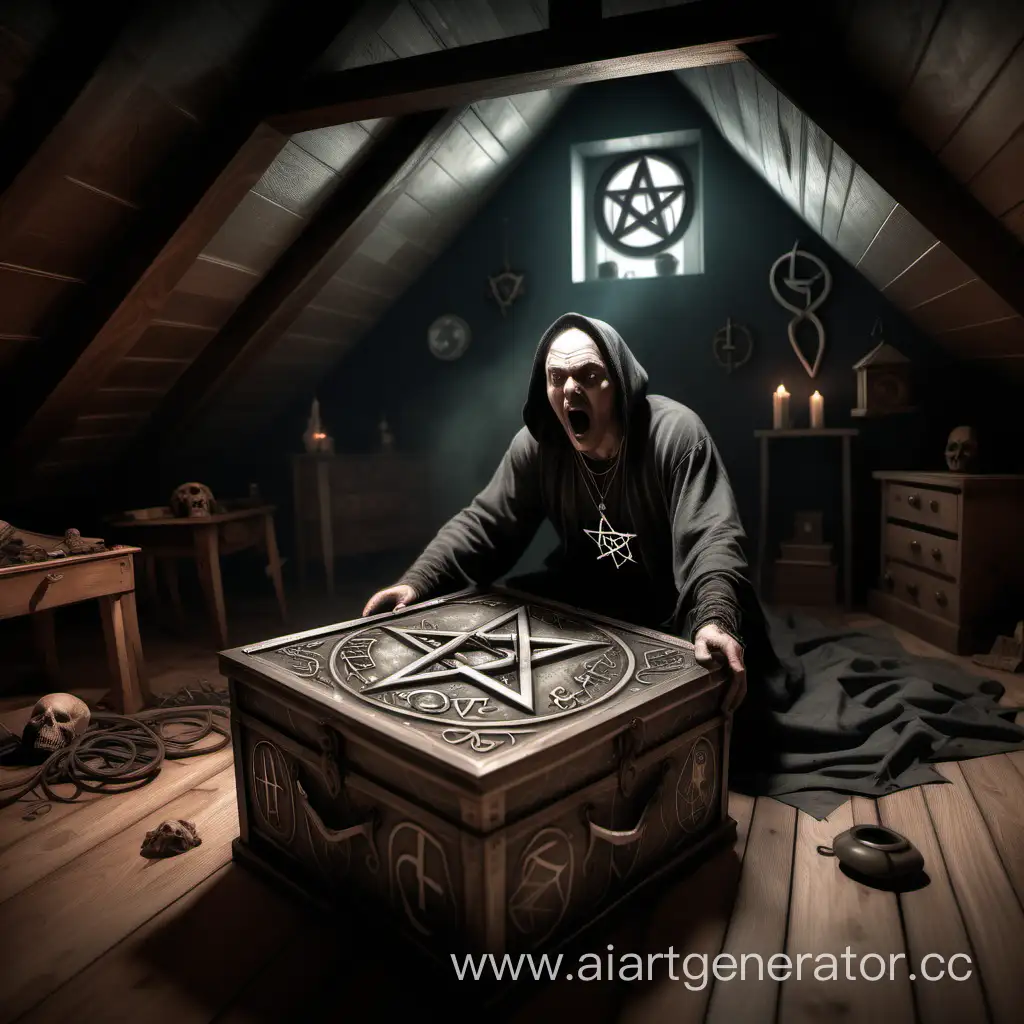 Mysterious-Attic-Awakening-with-Occult-Symbols-and-Pentagram-Chest