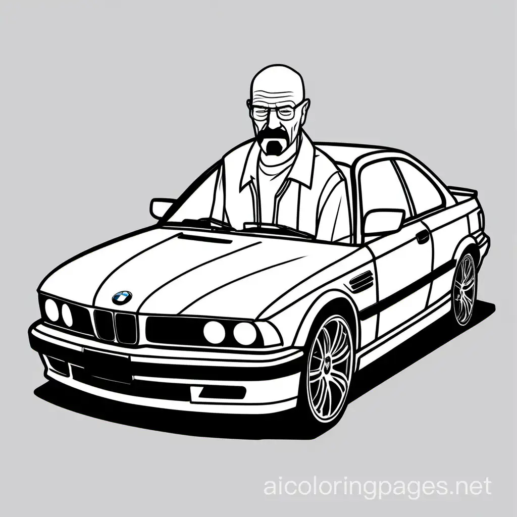Walter white in a bmw


, Coloring Page, black and white, line art, white background, Simplicity, Ample White Space. The background of the coloring page is plain white to make it easy for young children to color within the lines. The outlines of all the subjects are easy to distinguish, making it simple for kids to color without too much difficulty