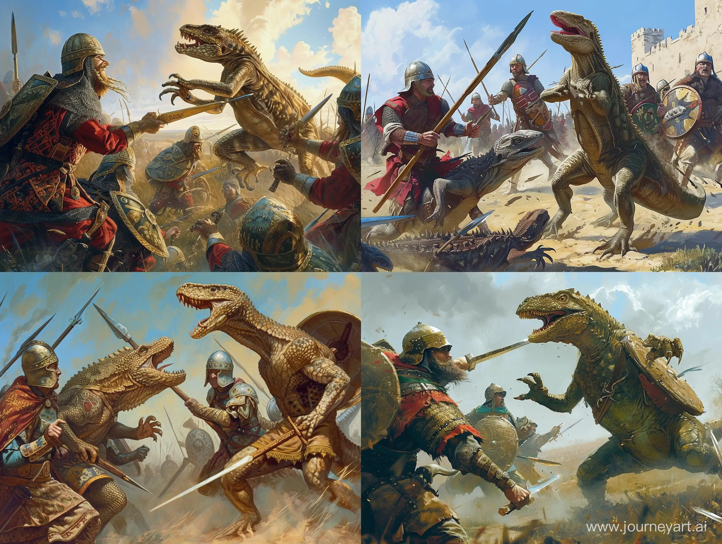 Древние русы сражаются против антропоморфных ящеров