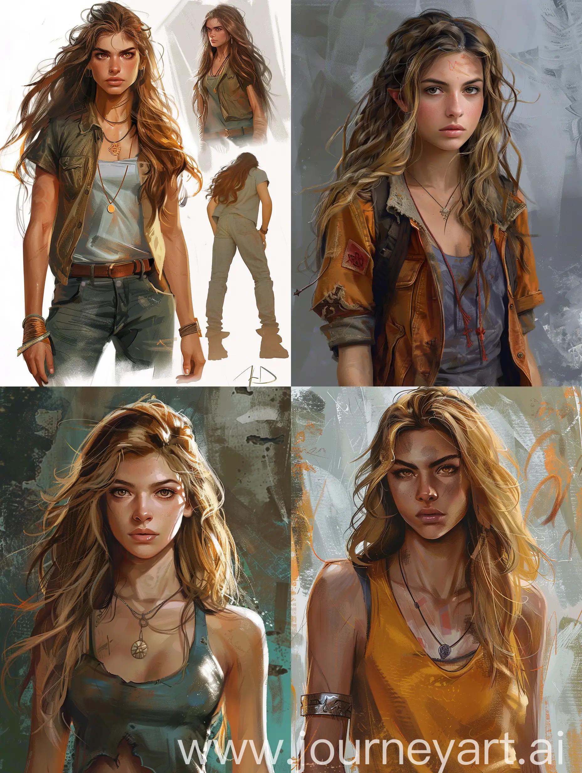 Extreme he realistic attention to detail concept art: Rick riordan character Annabeth Chase. Very detailed, 20k.