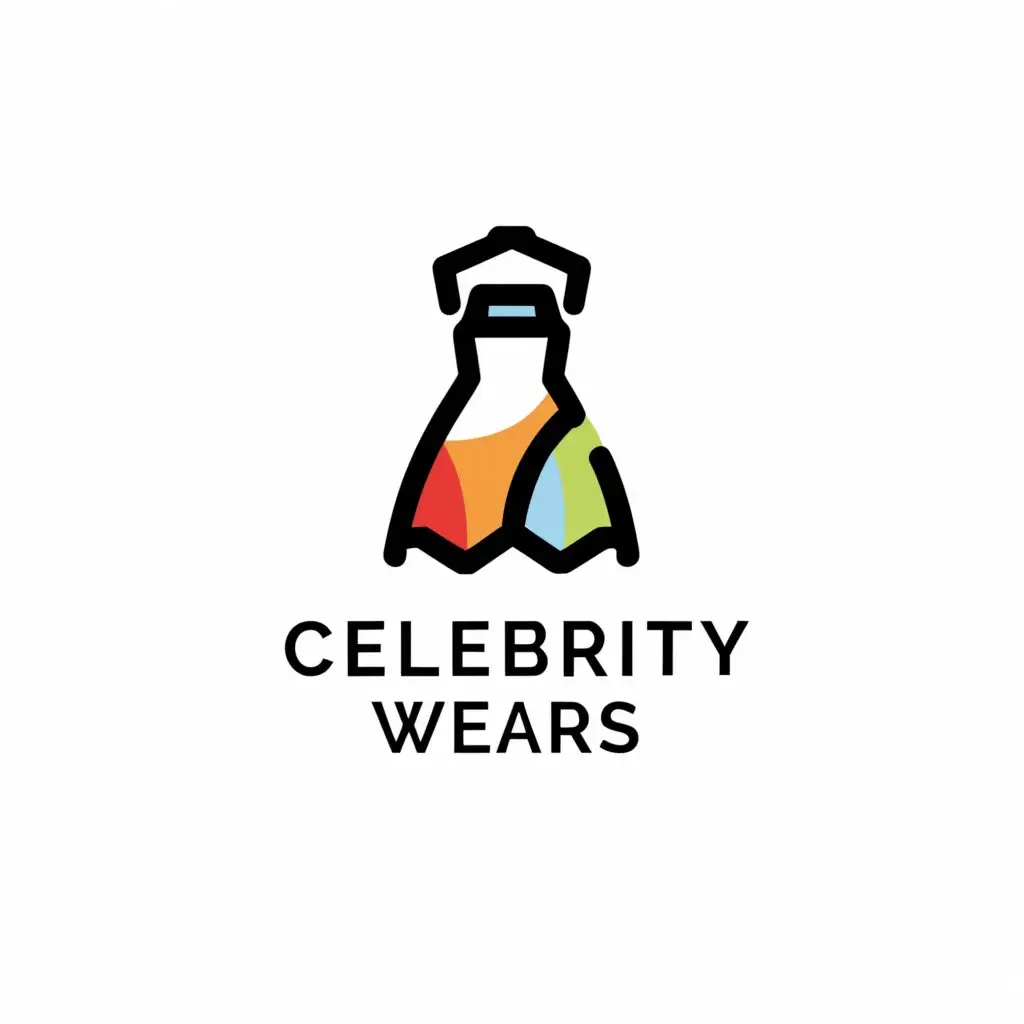 a logo design,with the text "celebrity wears", main symbol:dress,Minimalistic,clear background