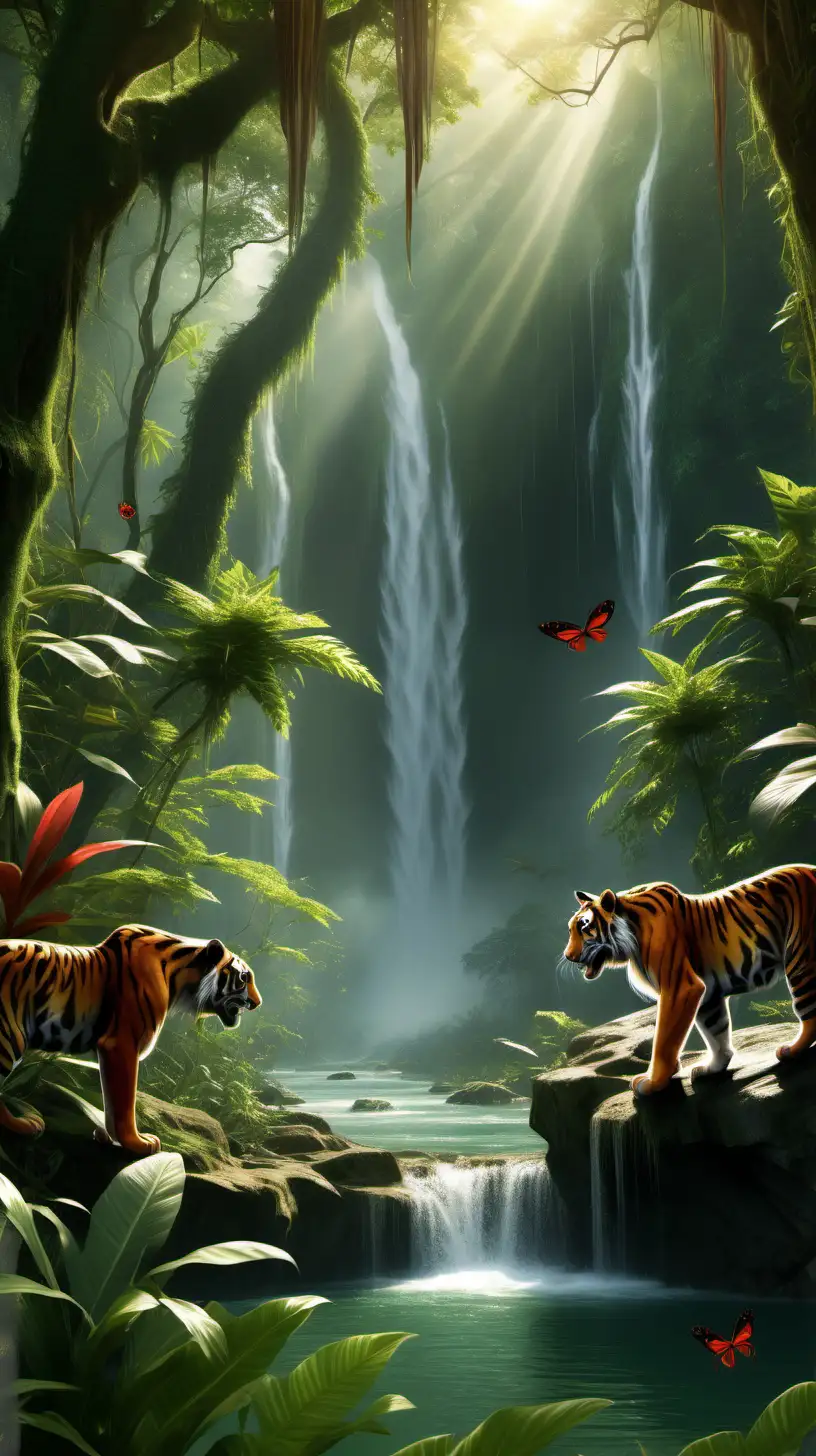 Majestic Tiger Habitat Jungle Symphony of Life