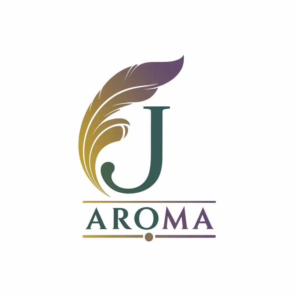 a logo design, with the text 'J.J Aroma', main symbol: Peacock Feather, Moderate, be used in Beauty Spa industry, clear background