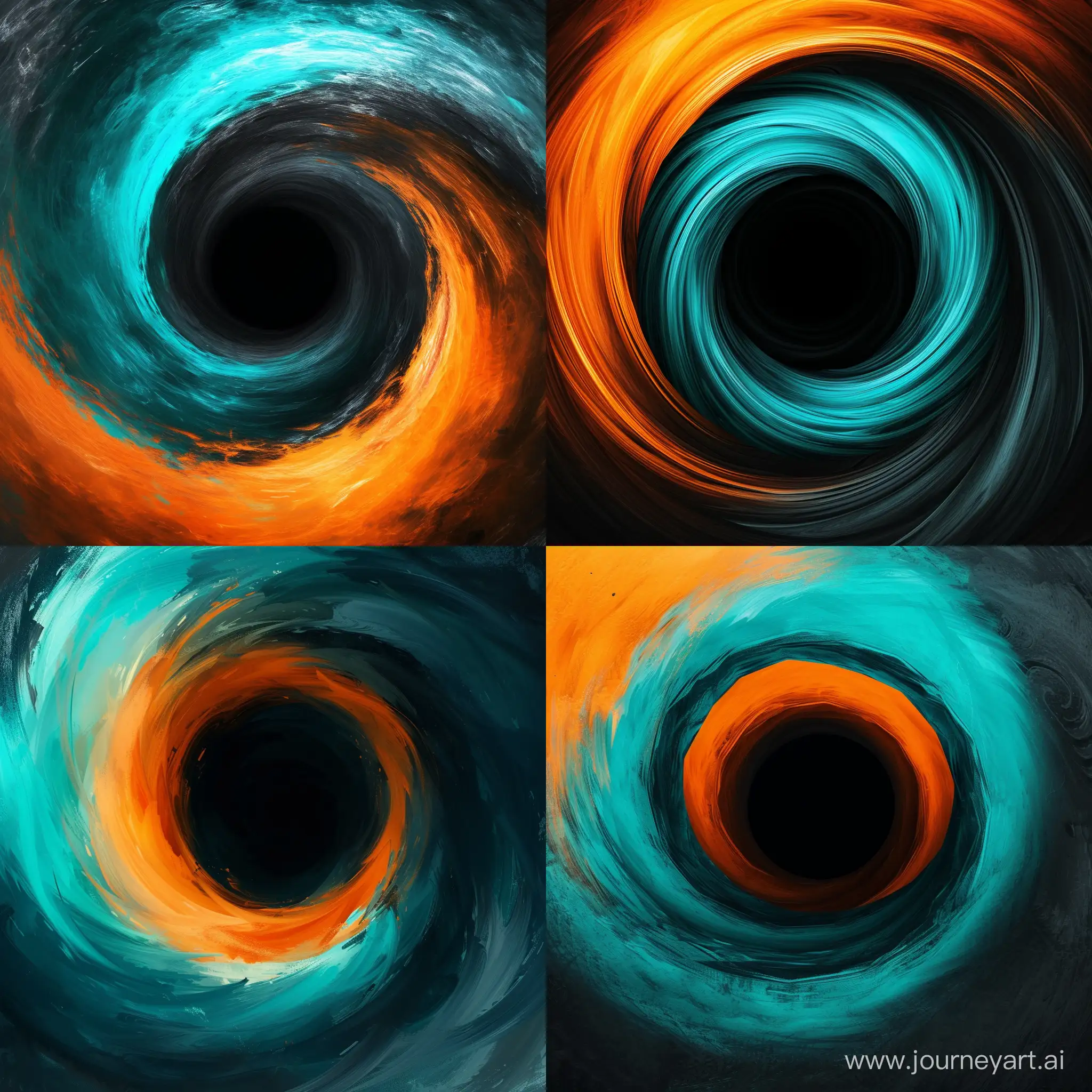 Vibrant-Black-Hole-Absorbing-Orange-Blue-and-Turquoise-Colors