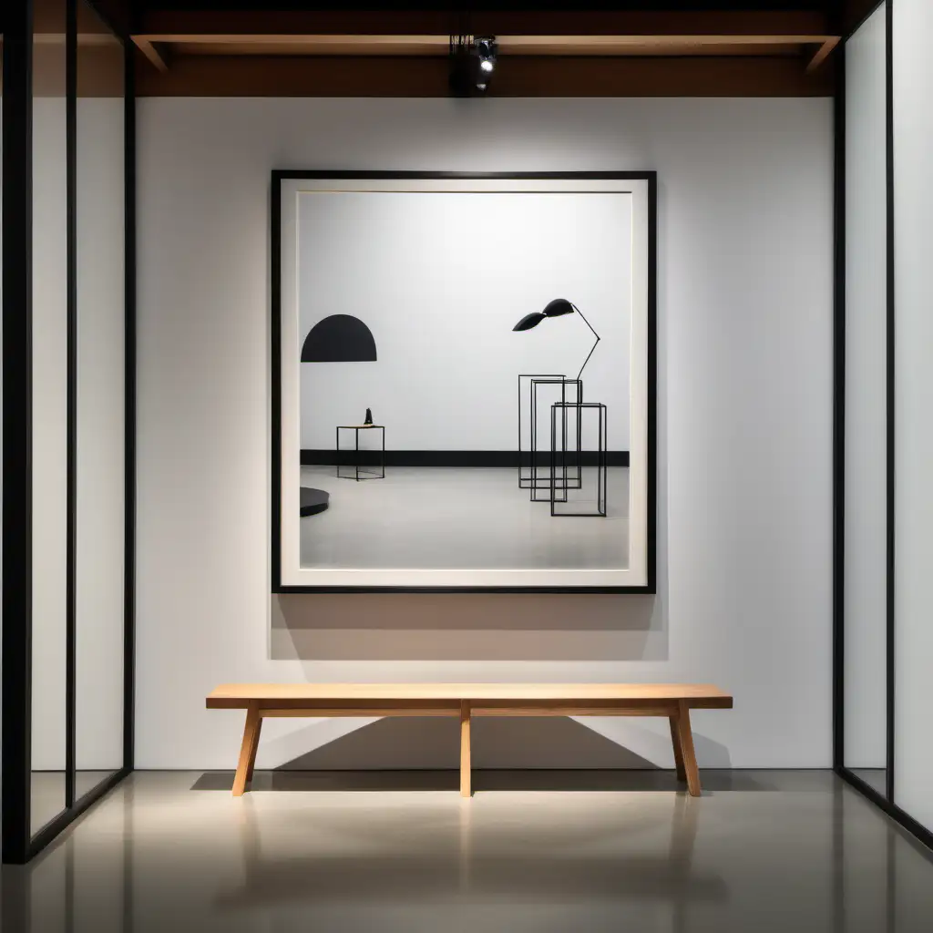 Serene Japandi Exhibition Single Wood Frame Elegance