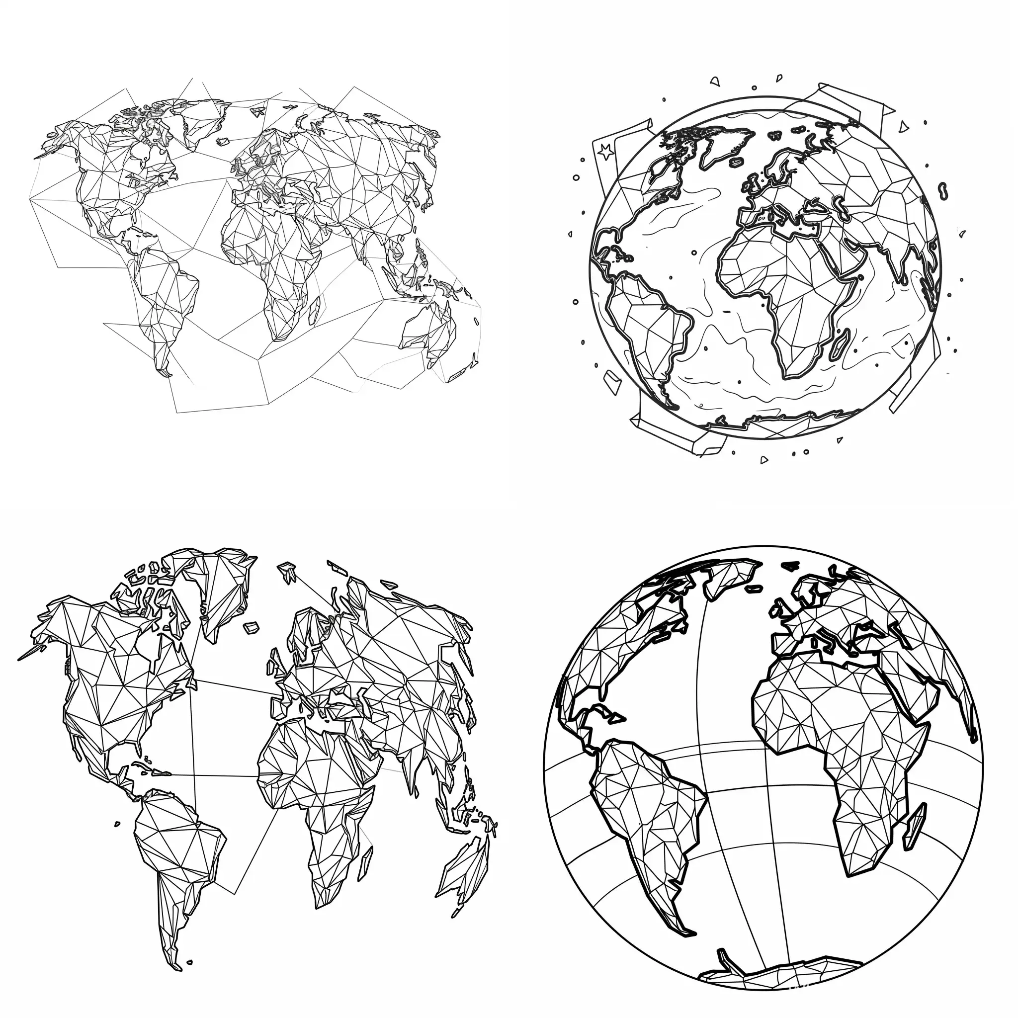 around the world in style of single weight line art with basic geometric shapes high quality lines