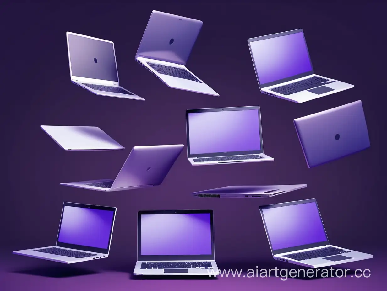 Floating-Laptops-in-Vibrant-Gradient-Modern-Technology-Showcase