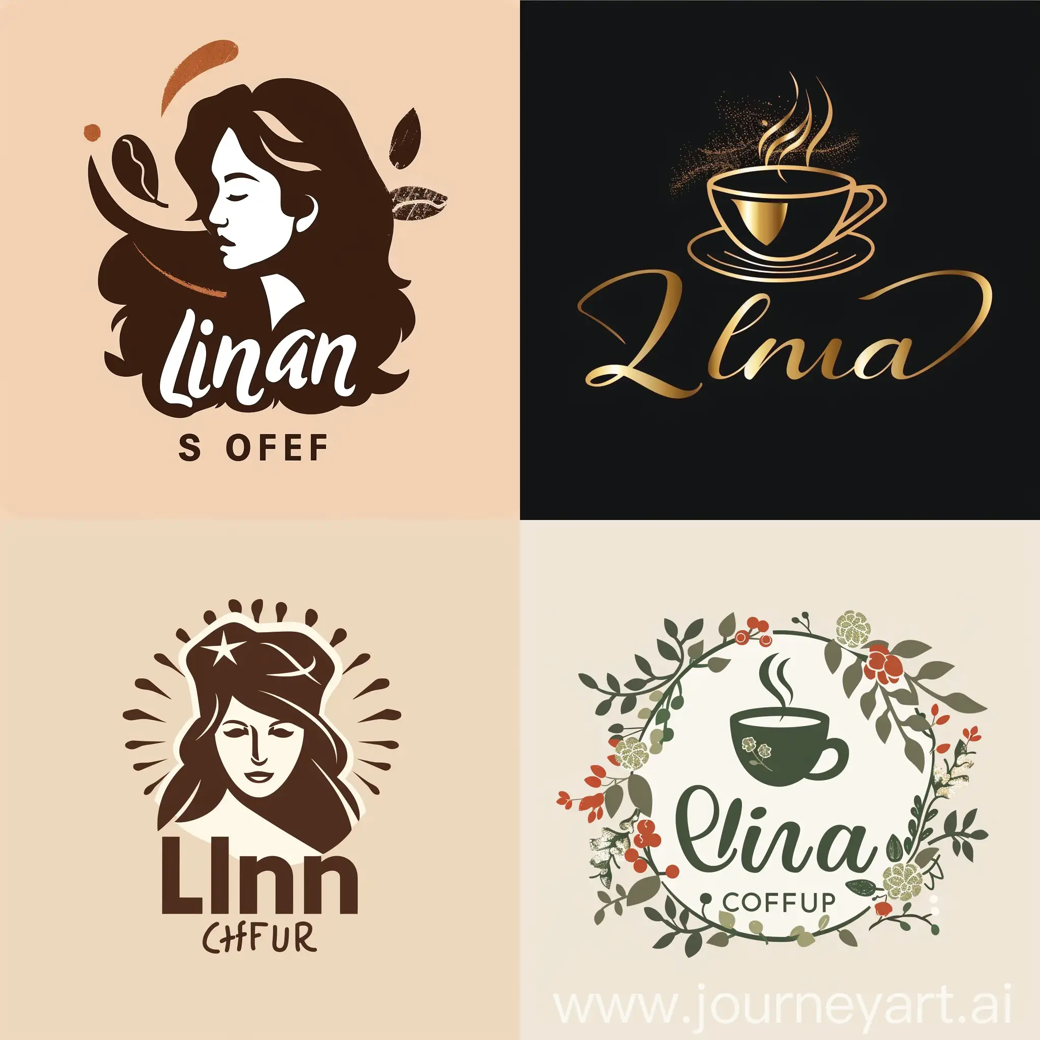 A logo with Linda coffee shop