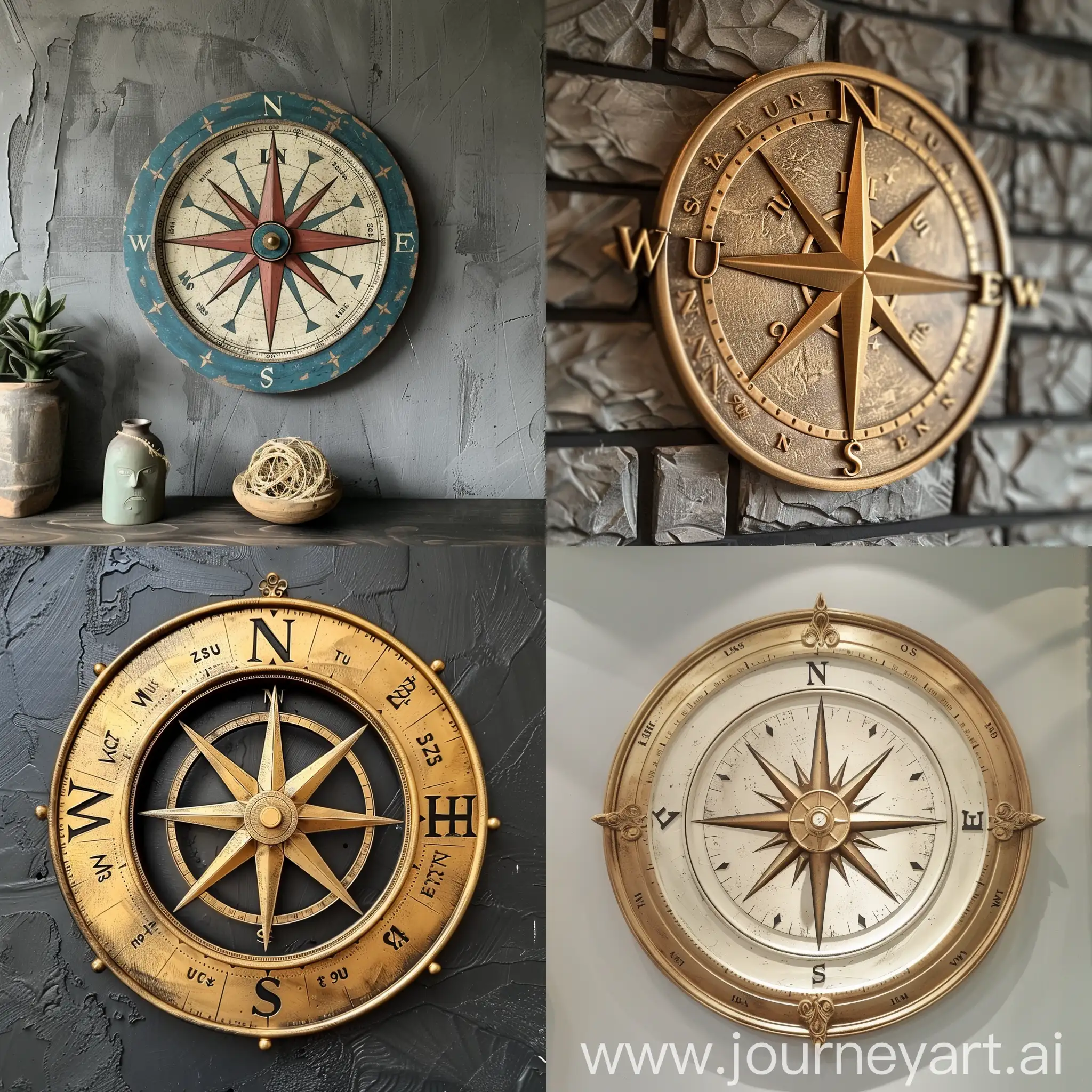 Luxus-Brand-Compass-Wall-Art-Vintage-Style-Navigation-Decor