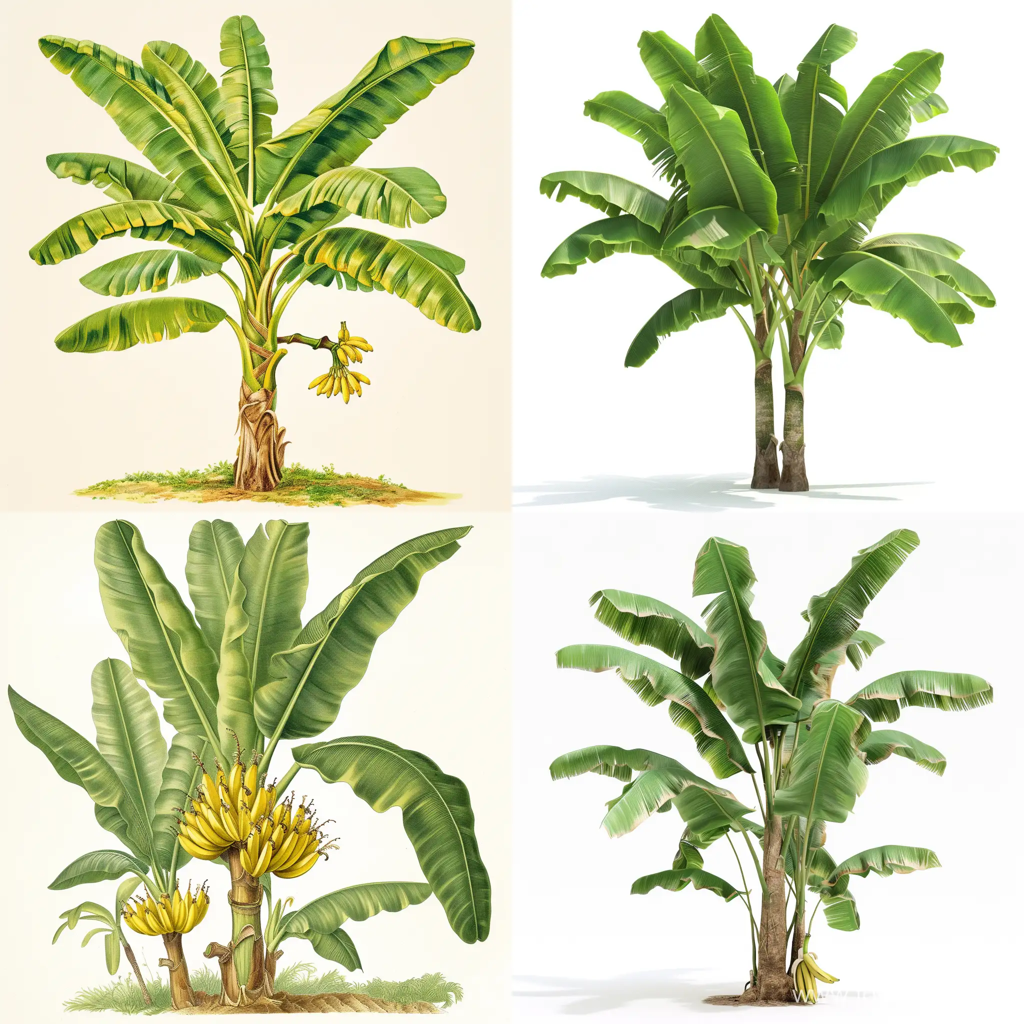 Vibrant-Banana-Tree-Musa-with-Lush-Foliage-Tropical-Botanical-Image