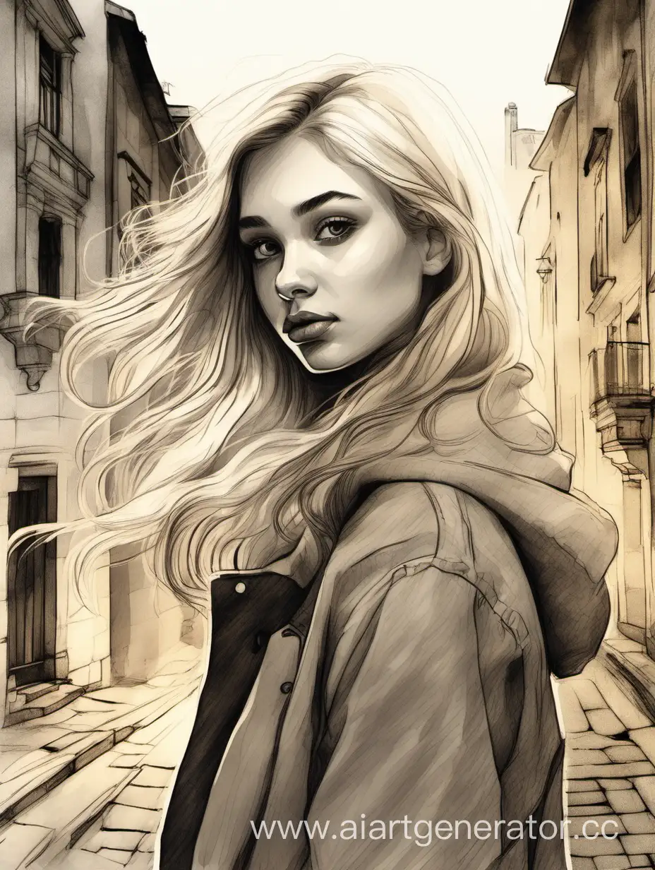 Girl-with-Light-Hair-in-Historic-Cityscape