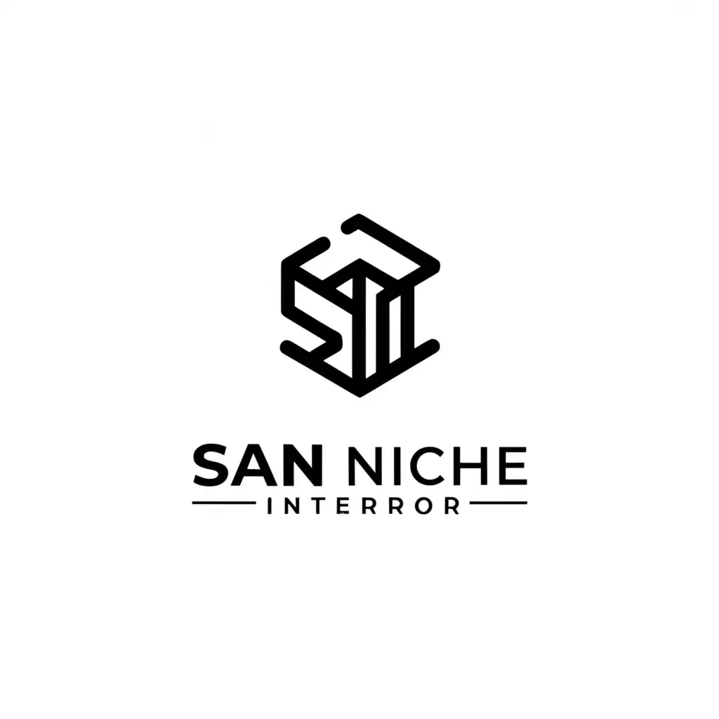 a logo design,with the text "San Niche Interior", main symbol:SNI,Minimalistic,be used in Events industry,clear background