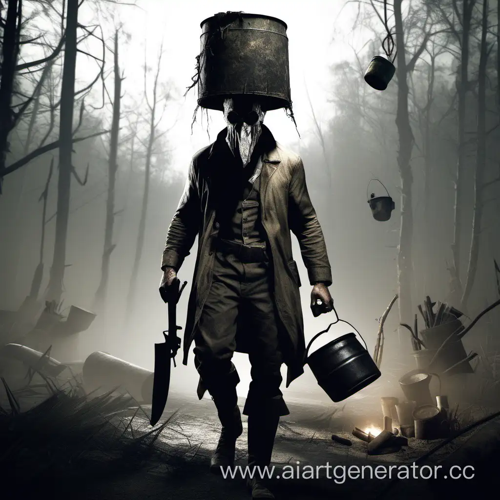 Humorous-Hunter-in-Hunt-Showdown-with-Pot-Helmet-and-Dynamite