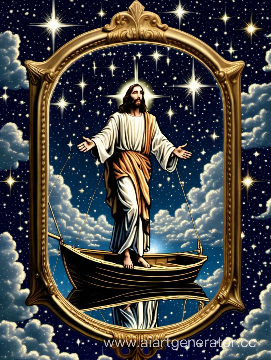 Divine-Descent-Jesus-Arriving-on-a-Celestial-Boat-in-the-Starry-Night
