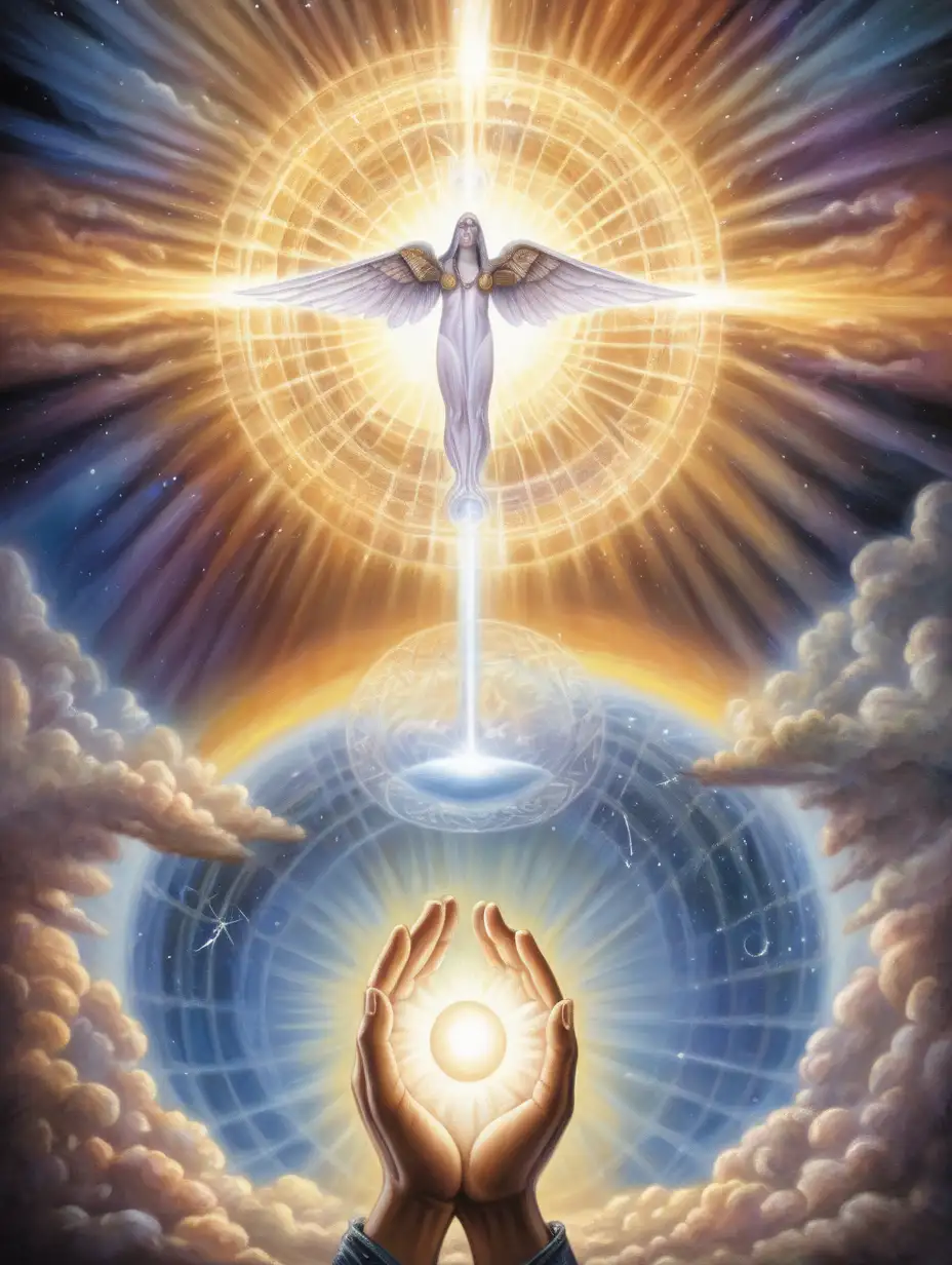 Profound Spiritual Connection Human Seeking Divine Guidance
