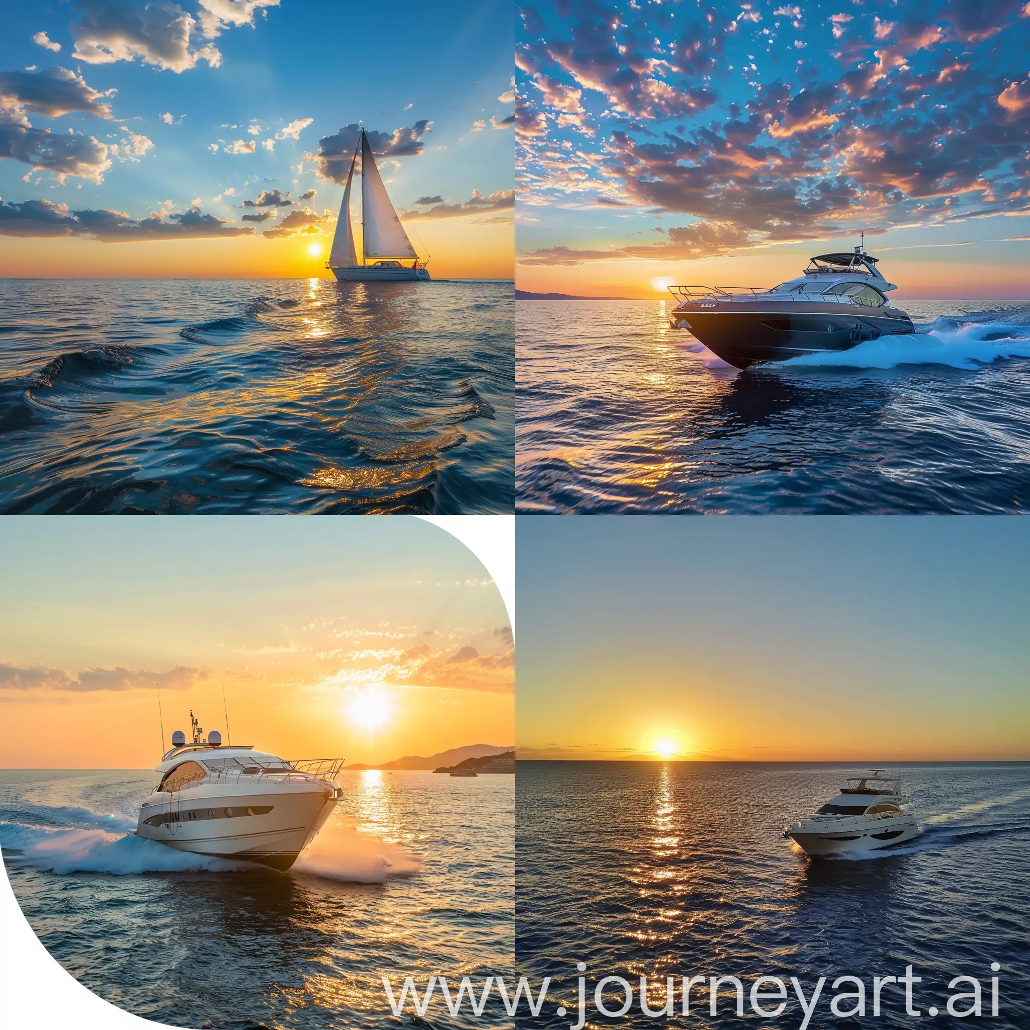 Yacht-Sailing-on-the-Open-Sea-at-Sunset
