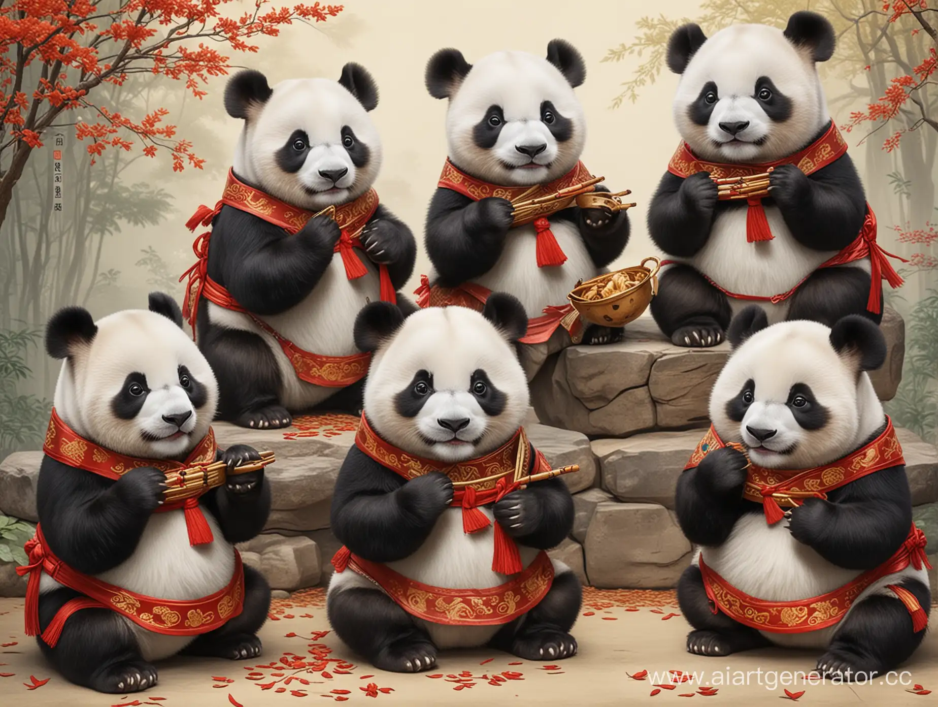 6 панд символизирующих традиции китая