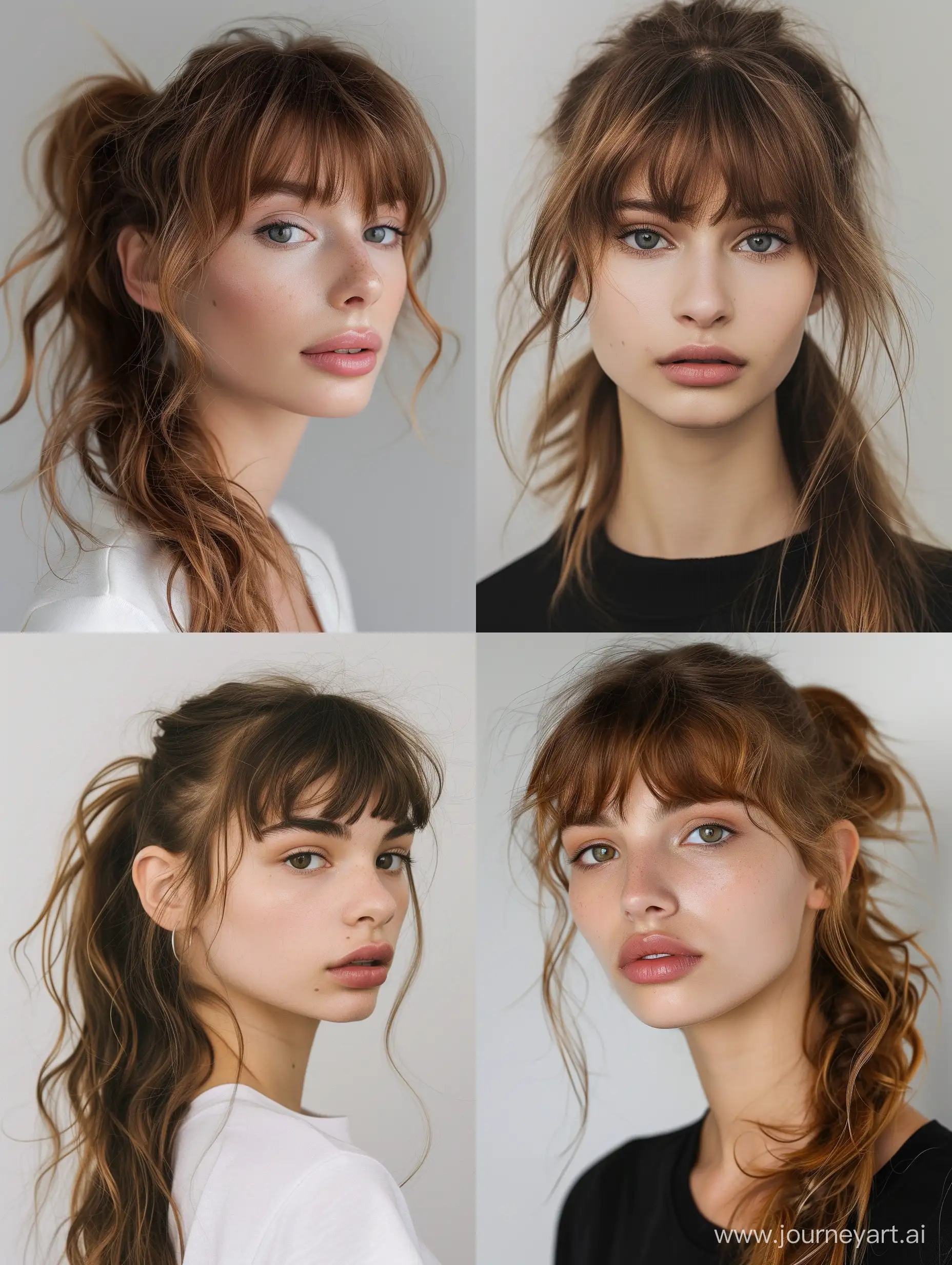 spring ponytail hairstyles with bangs 2024