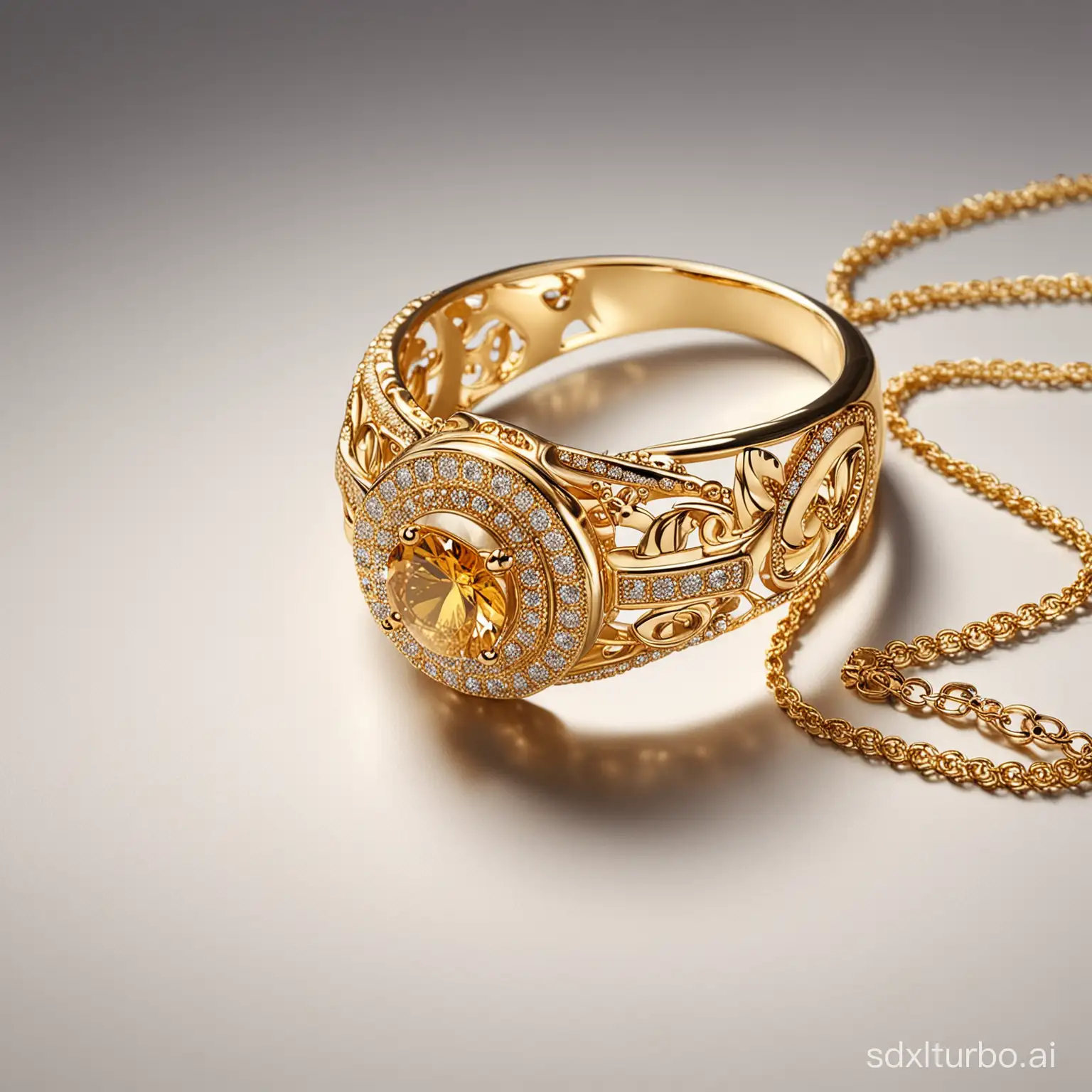 E-commerce golden jewelry advanced sense background