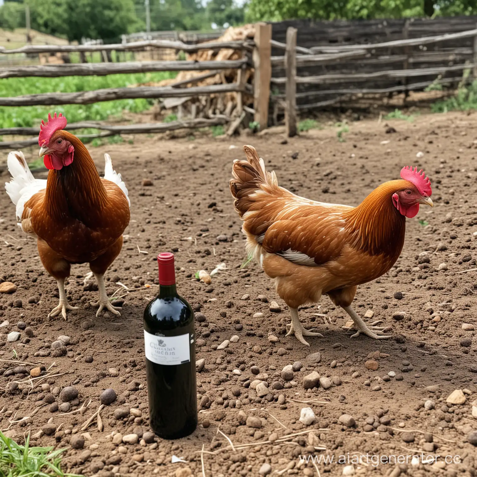 Chickens-Enjoying-a-Unique-Refreshment-Experience