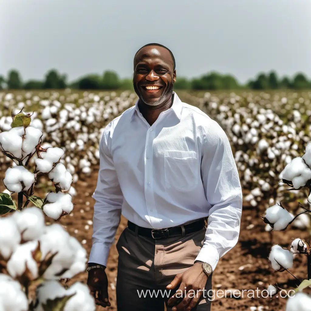 Smiling-Black-Man-in-Cotton-Field
