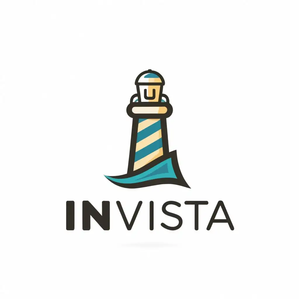 logo, Lighthouse mascotte, with the text ""InVista"", typography, be used in Education industry