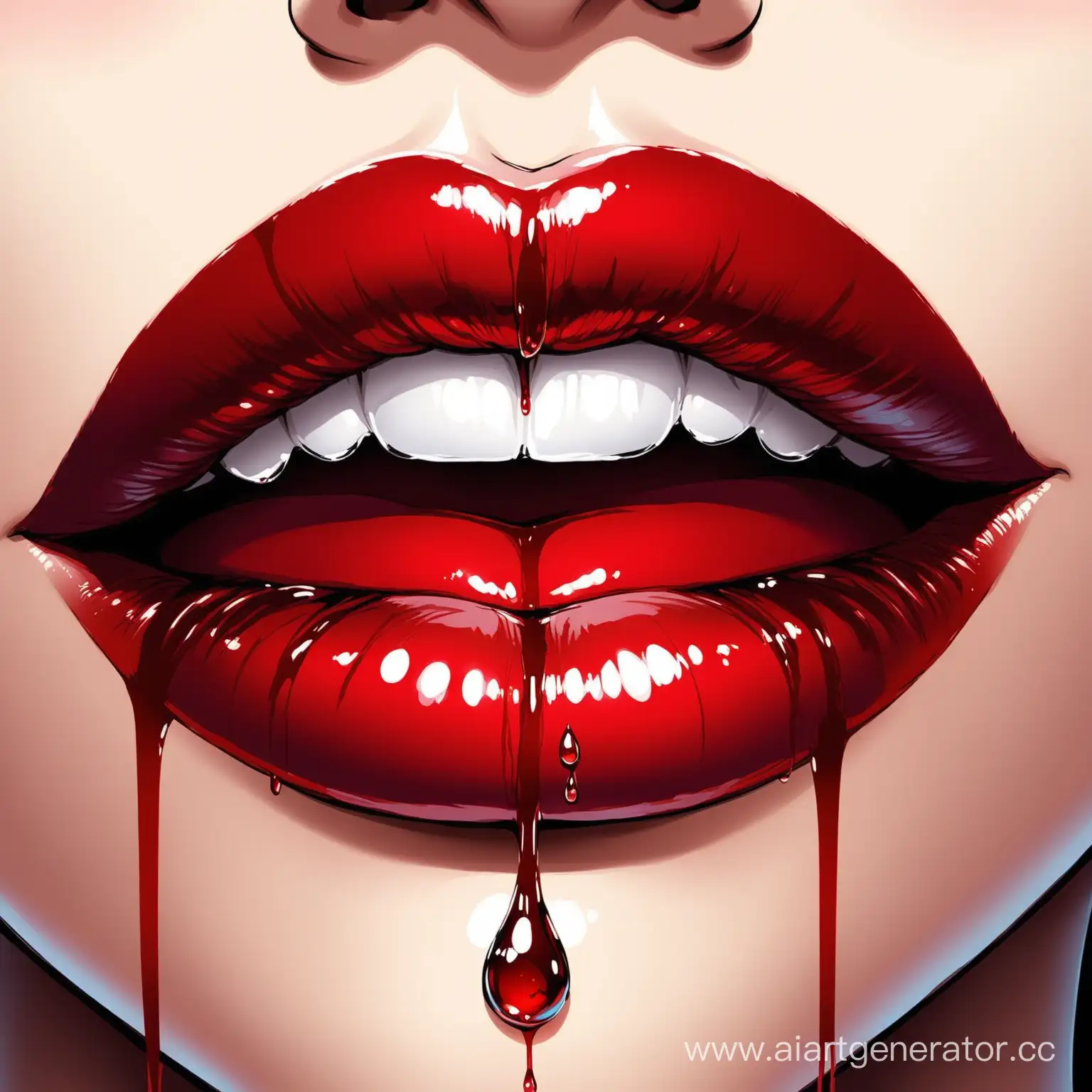 Sensual-Red-Lips-with-a-Hint-of-Danger-Seductive-Drop-of-Blood