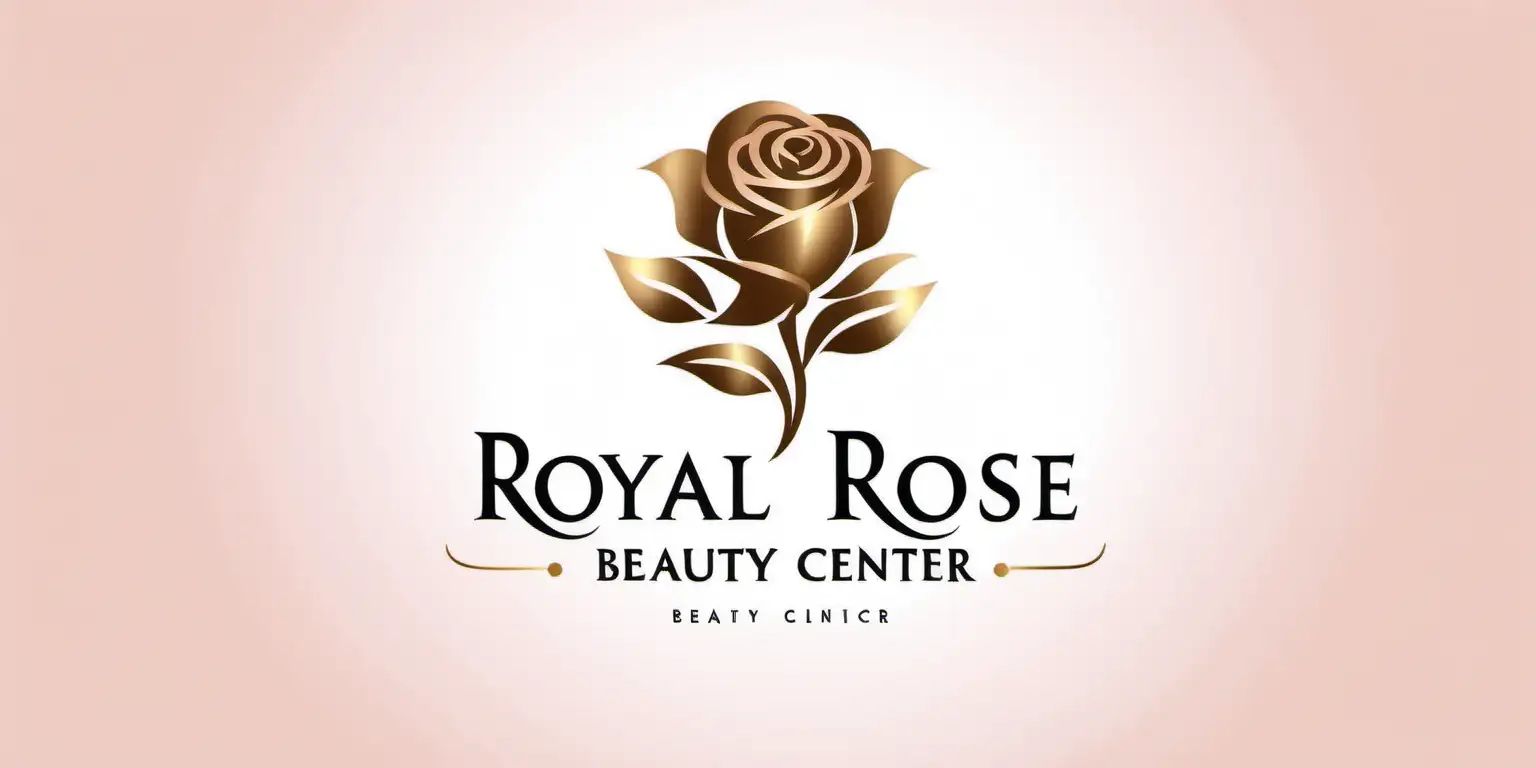 make a simple minimalis logo for me for a women beauty clinic called Royal Rose Beauty Center 
with gold color and should have a rose flower in the logo