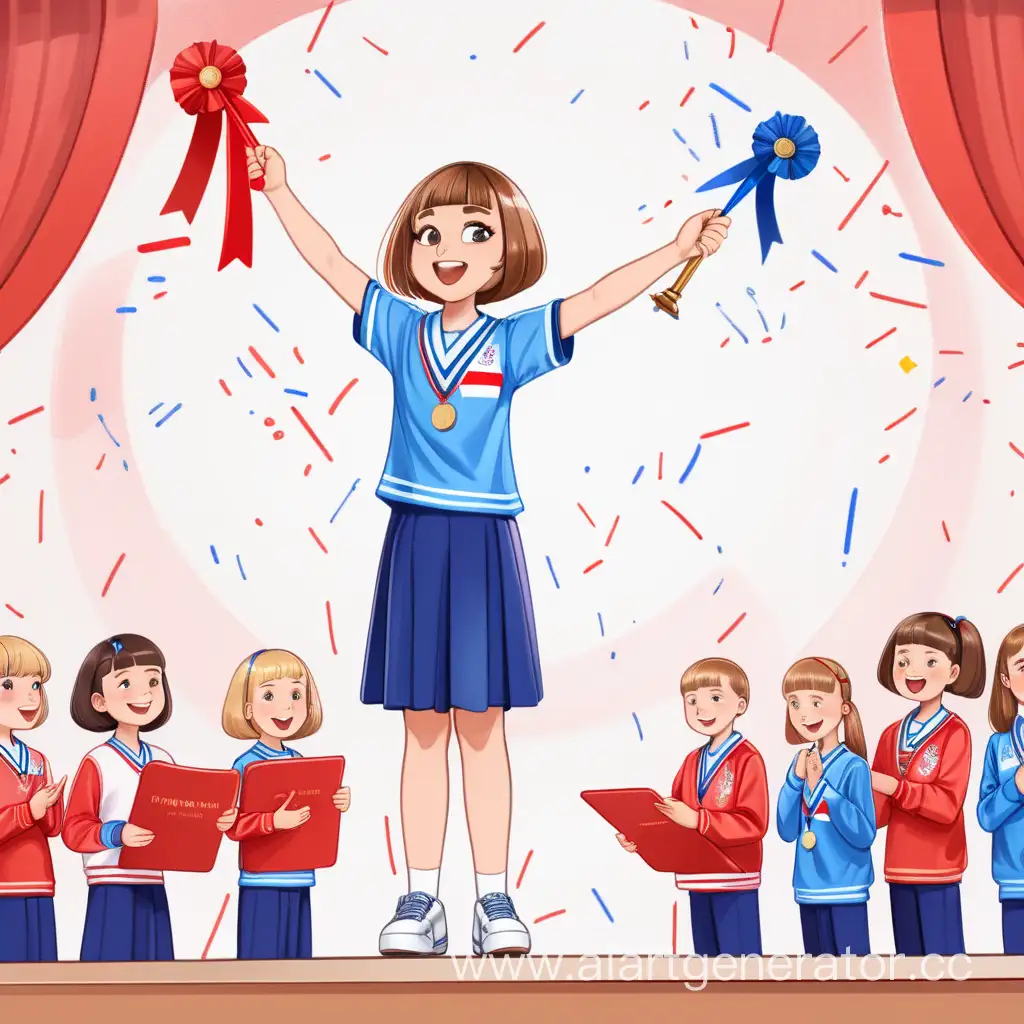 Joyful-Girl-with-Bob-Haircut-Wins-AllRussian-School-Olympiad